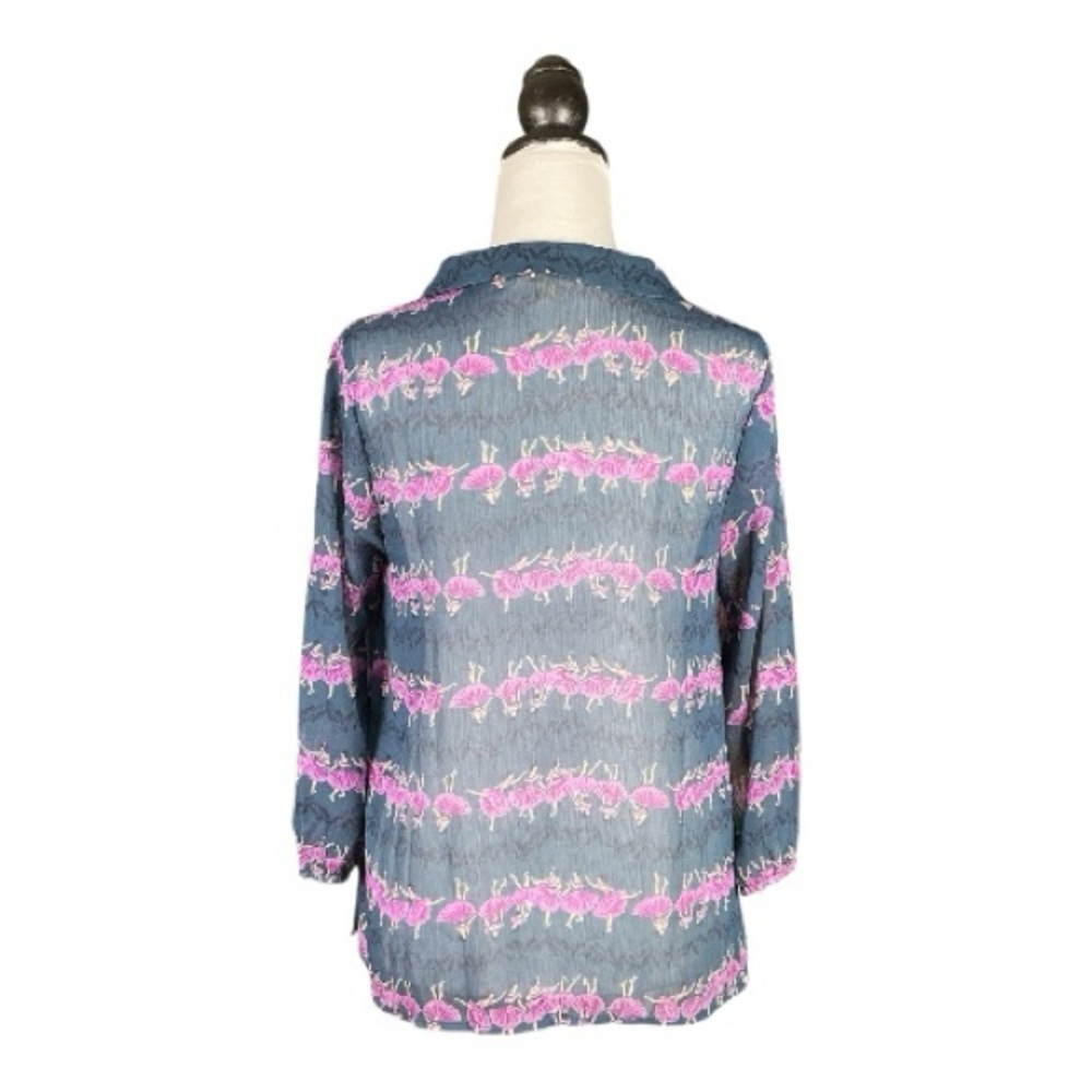 ModCloth Retro Mod Balletcore Coquette Grandmacore Twee Indie Maximalist Top M - Picture 3 of 8